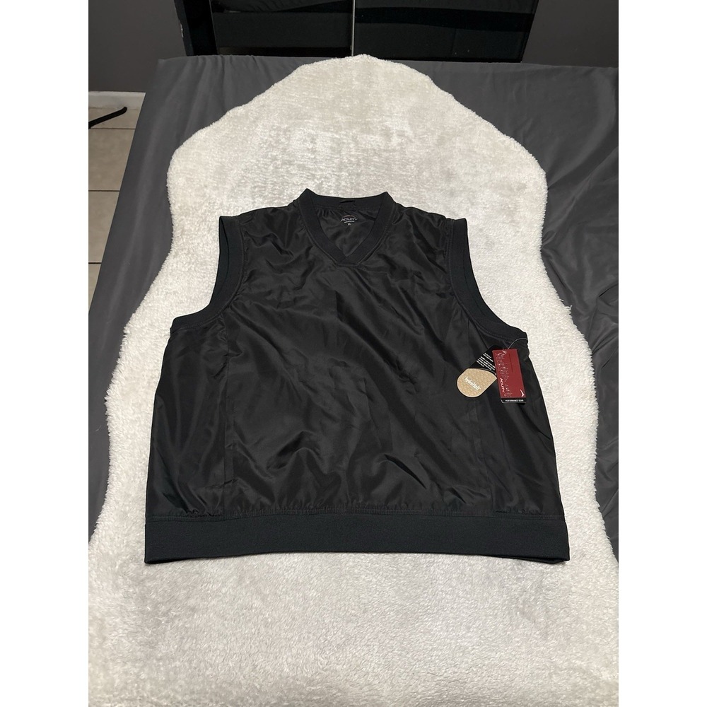 ACUITY Rain Windbreaker Vest XL Lined Golf‎ Tennis Pullover V-Neck Black